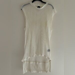 White Sleeveless Mesh Top